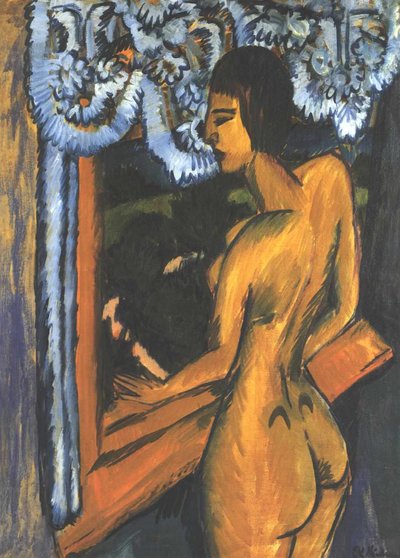 Brauner Akt am Fenster von Ernst Ludwig Kirchner